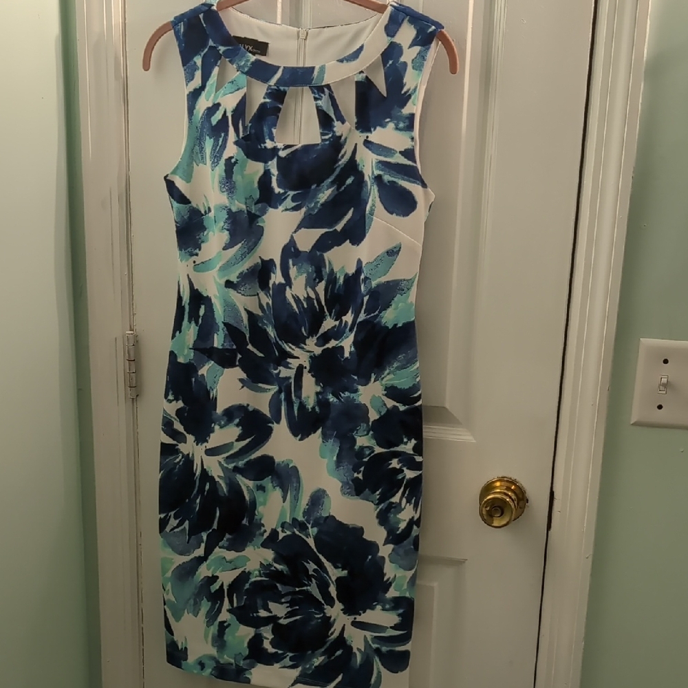 Alyx Blue and White Floral Midi Dress